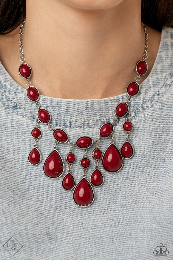 Mediterranean Mystery- Red Necklace