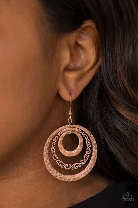 Out Of Control Shimmer - Copper Earrings