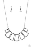 Full-Fledged Framed-Black Necklace