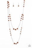 Pearl Promenade - Brown Necklace