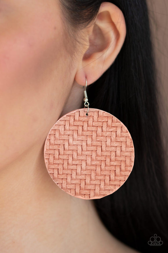 Plaited Plains- Pink Earrings