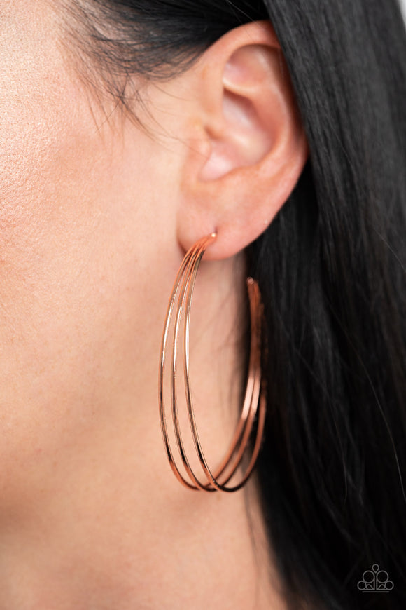 Rimmed Radiance- Copper Earrings