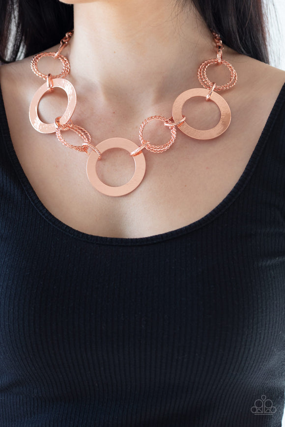 Ringed In Radiance- Copper Necklace