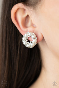 Roundabout Ritz - White Clip On Earrings