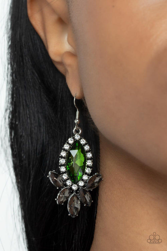 Serving Up Sparkle - Green Earrings