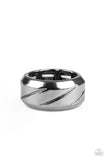 Sideswiped- Men's Black Ring