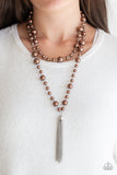 Social Hour - Brown Necklace