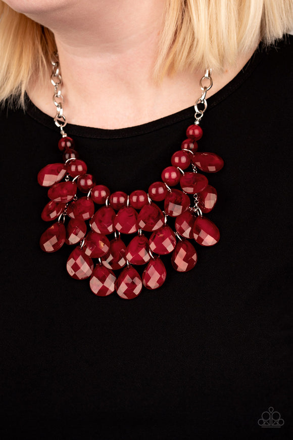 Sorry To Burst Your Bubble- Red Necklace