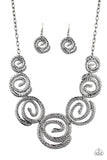 Statement Swirl- Black Necklace