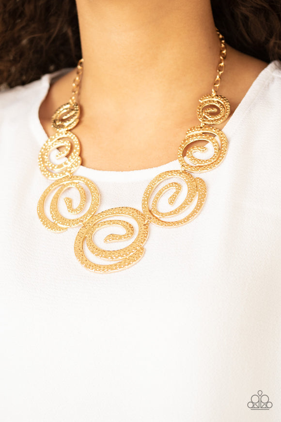 Statement Swirl- Gold Necklace