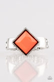 Stylishly Fair and Square - Orange Ring