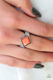 Stylishly Fair and Square - Orange Ring