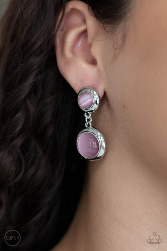 Subtle Smolder - Pink Clip On Earrings