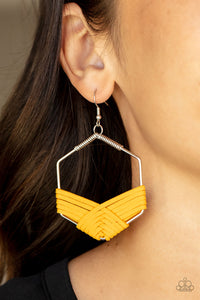 Suede Solstice - Yellow Earrings