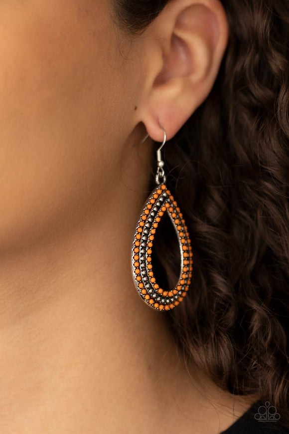 Tear Tracks- Orange Earrings