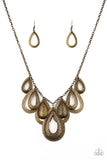 Teardrop Tempest- Brass Necklace