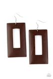 Totally Framed- Brown Earrings