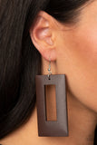 Totally Framed- Brown Earrings