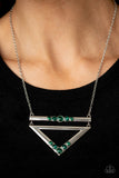 Triangulated Twinkle- Green Necklace