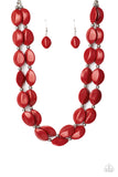 Two Story Stunner- Red Necklace