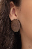 WOODWORK It - Brown Clip On Earrings