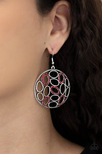 Watch Oval Me- Red Earrings