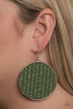 Wonderfully Woven- Green Earrings