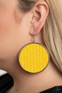 Wonderfully Woven- Yellow Earrings