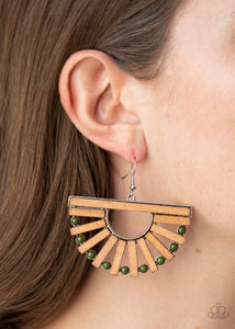 Wooden Wonderland- Green Earrings