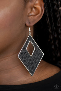 Woven Wanderer- Black Earrings